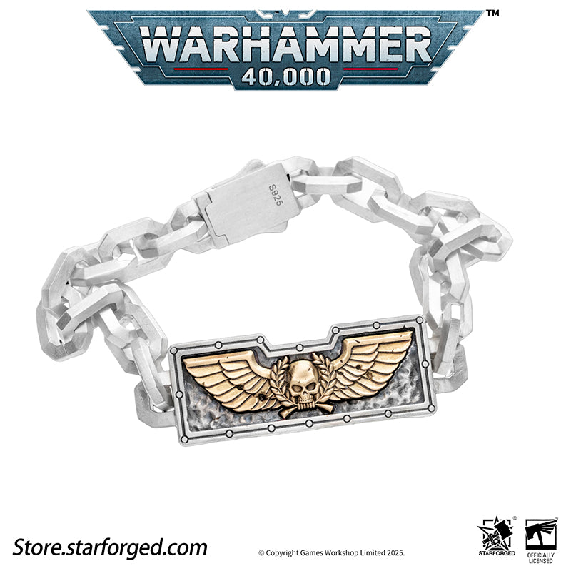 Starforged Warhammer 40K Steel Oath of Imperial Guardsmen Bracelet Men's Jewelry Accessories